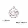 5pcs/lot Stainless Steel Lotus Flower Charm for Jewelry Making Chakra Buddhism DIY Pendant for Earring Necklace Bracelet
