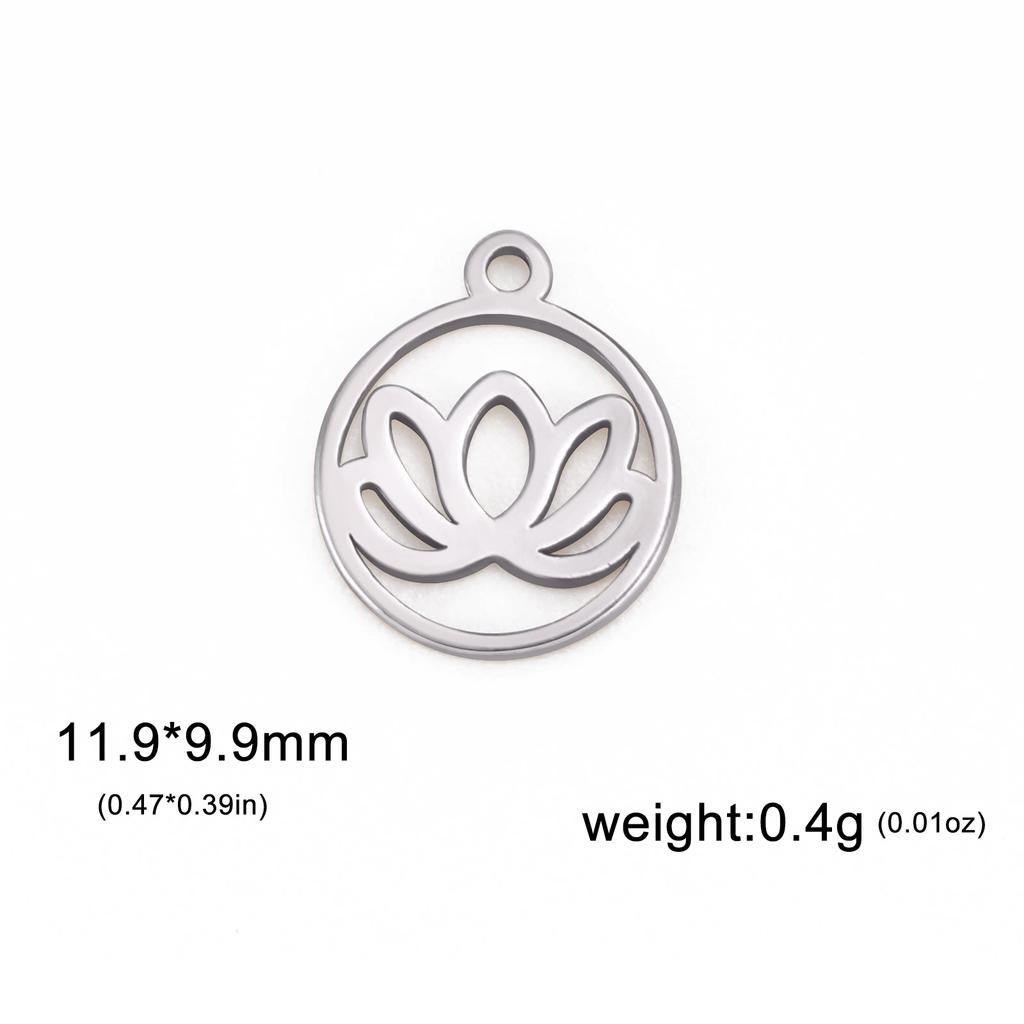 5pcs/lot Stainless Steel Lotus Flower Charm for Jewelry Making Chakra Buddhism DIY Pendant for Earring Necklace Bracelet