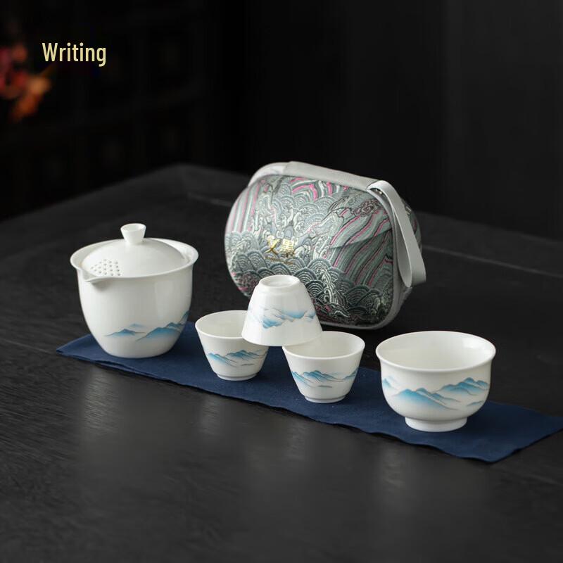 Thousand-Mile Rivers & Mountains Portable Ceramic Tea Set