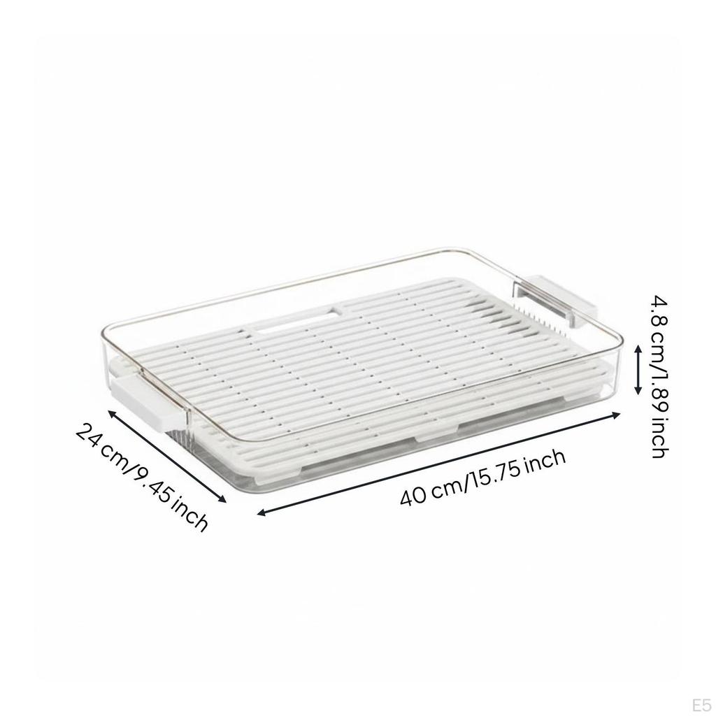 Rectangular Tea Serving Board Easy to Clean Drainage Design Tableware Xl Black