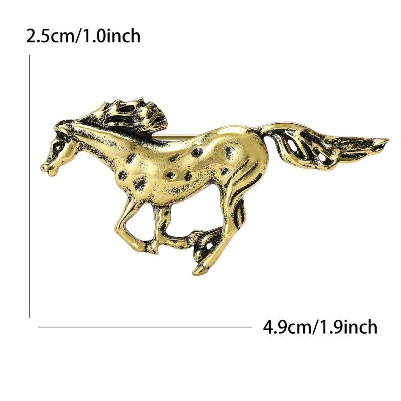 Vintage Racing Horse Brooch Pins Jewelry Accessories Gift Animal Metal Badge Pin For Suit Gifts