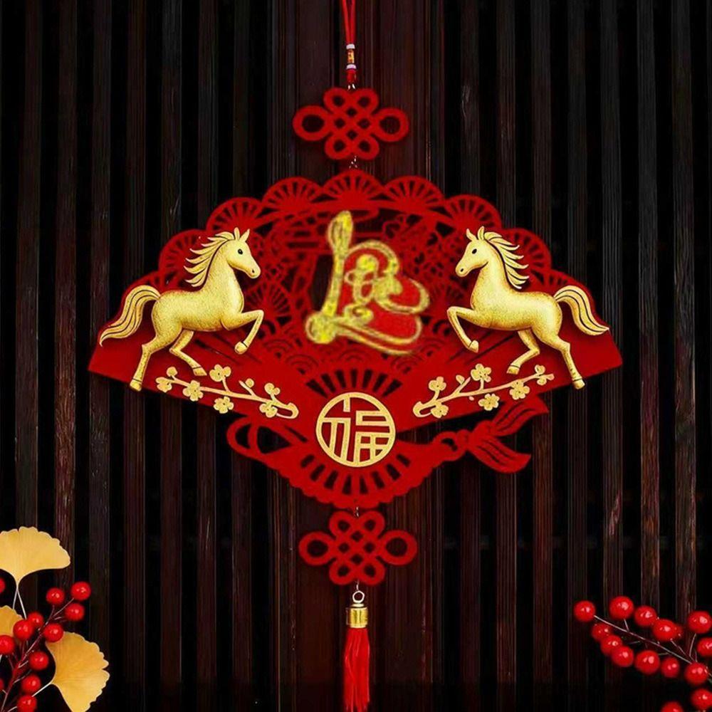 2026 Horse Spring Festival Hanging Ornament Tassel Vietnamese New Year Pendant Wall Window Door Hanging Decor Window Door Decor