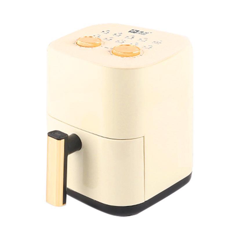 Camel 6L Air Fryer: Large Capacity Electric Oven In Rice White for Baking and Frying. Ideal Gift with Visual Display.