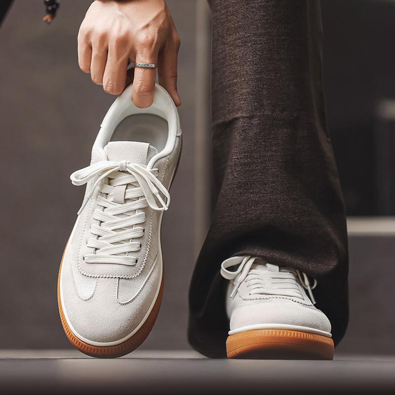 New Men'S Casual Sneakers, Lace-Up, Spring & Summer Fashion, Thick Height-Increasing Rubber Sole, Non-Slip Low-Top Skate Shoes