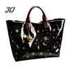 Christmas Theme Travel Bag PVC Tote for Women, Waterproof Spacious Plastic Handbag, Holiday Seasonal Handbag Large Top Handle Shopping, Beach, Travel,