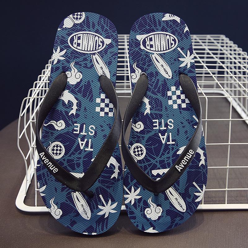 

Summer trend men s slippers men s beach sandals personalized outer sandals outdoor non-slip flip-flops L code recommends 44-45 feet королевский синий