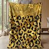 Golden Jungle Leopard 1 Theme blanket Lightweight Warm Flannel Blanket Decorative Throw Blanket for Home Decoration