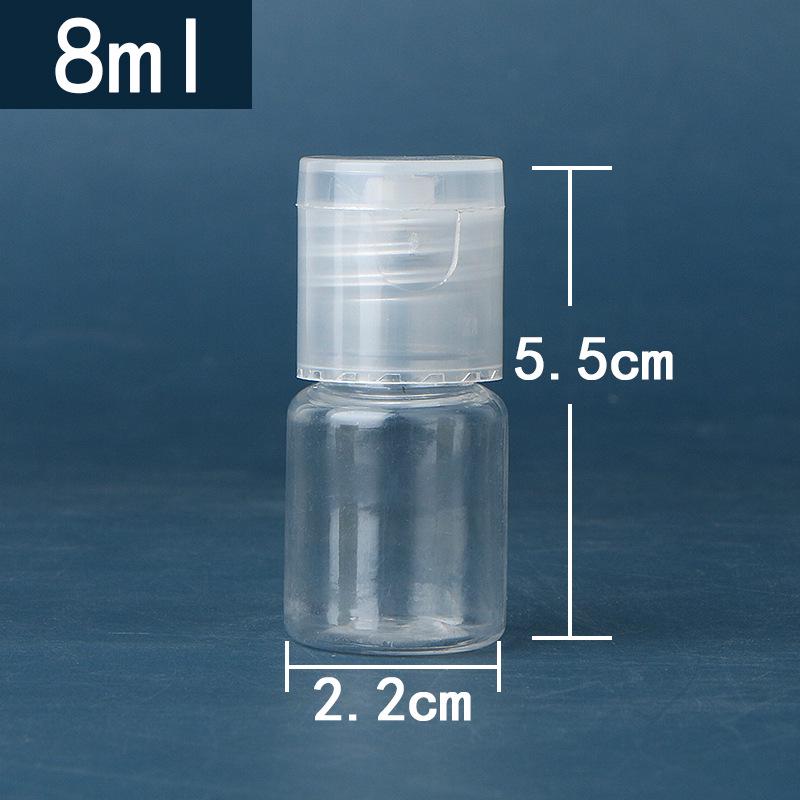 Transparent PET Plastic Flip-Top Bottle, 10/30/50/100 ml, Butterfly Cap for Lotion/Cosmetic Packaging.