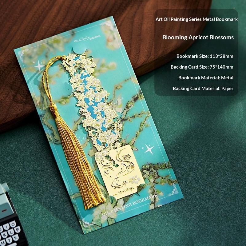 1/4Pcs Vintage Oil Painting Creative Metal Bookmark Bookmark Office School Supplies Funny Gift Stationery Items