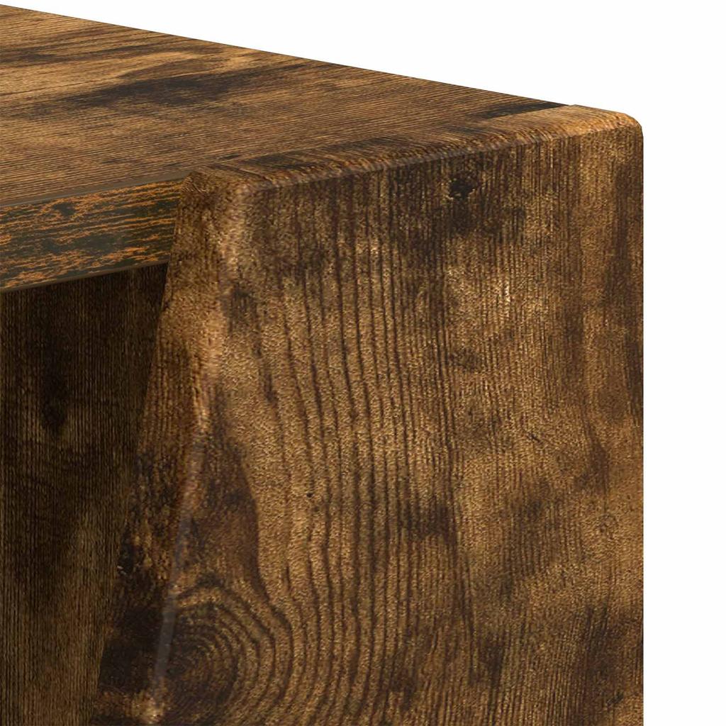 Side Shelf Smoked Oak 33 X 32 X 70.5 Cm Engineered Wood