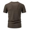 Summer New Men's Short Sleeve T-shirt Casual Round Neck Textured Design Fashion Lightweight Breathable Male Tops