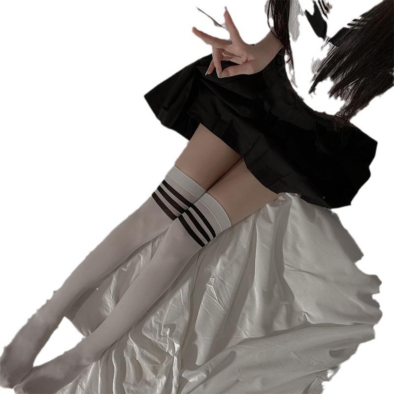 Sex Accessories Stockings Blue Striped Pure Student Socks Female College Legs Socks