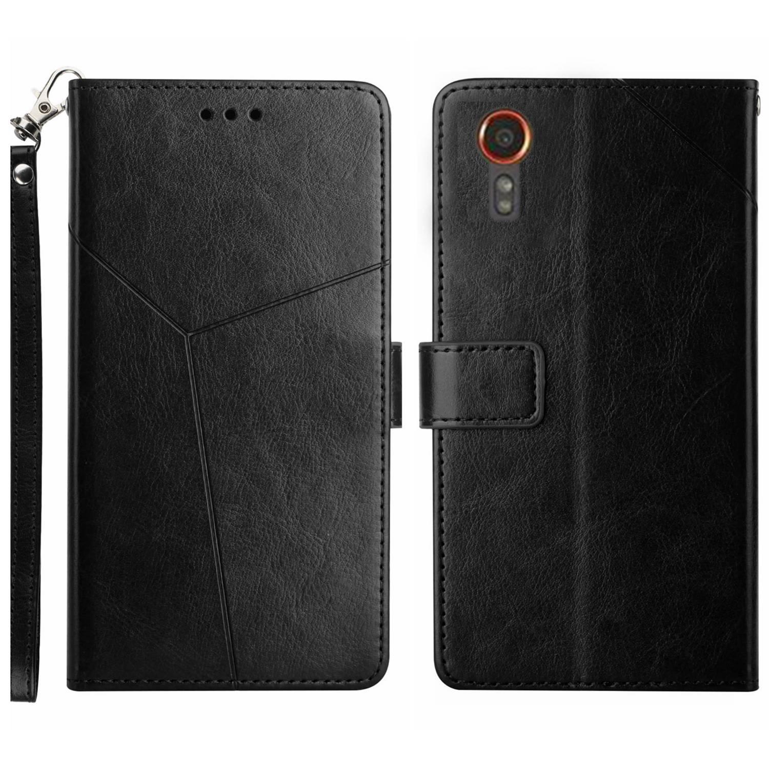 

HT01 для Samsung Galaxy Xcover7 кожаный чехол-кошелек защитный чехол для телефона Black