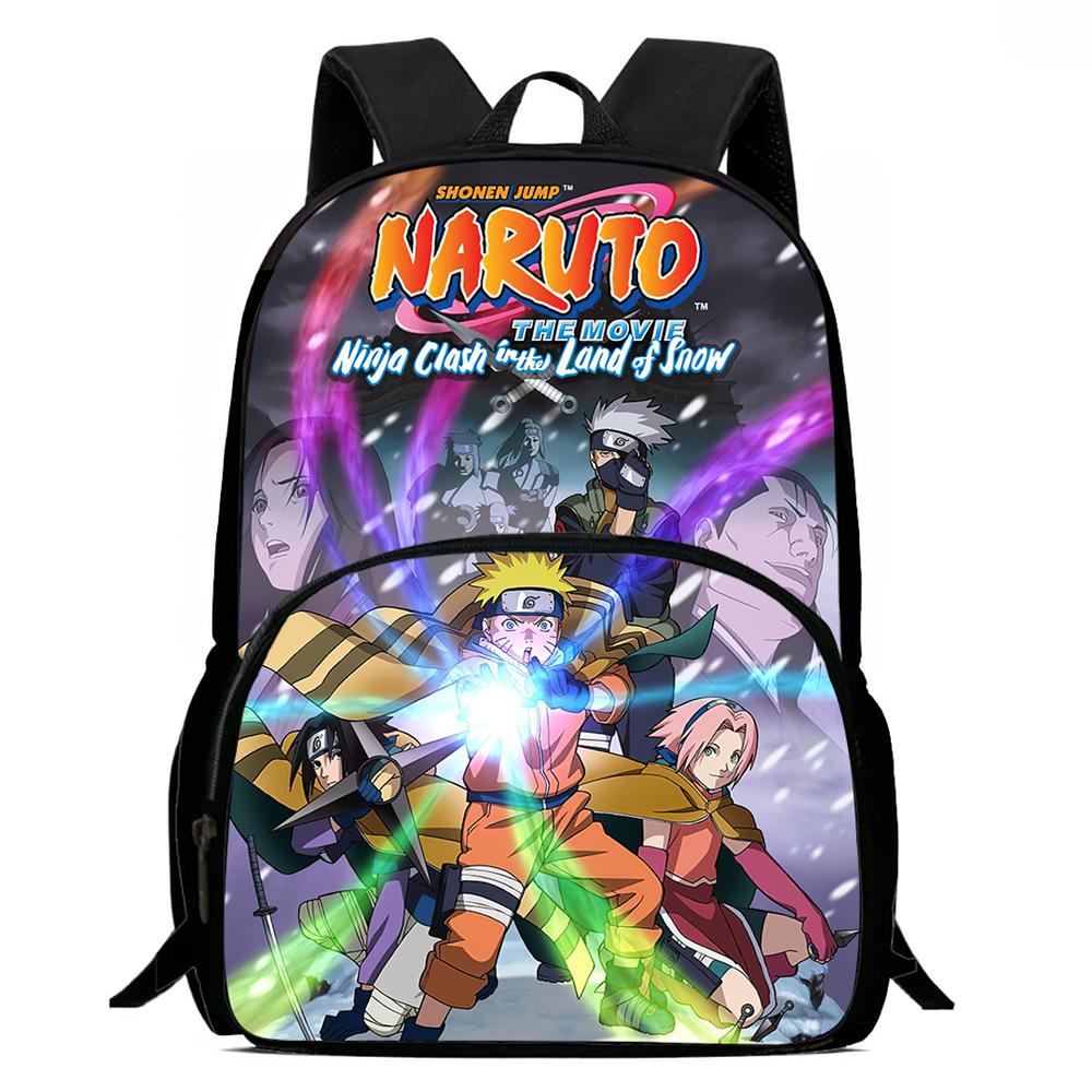 NARUTO Anime Kids Mochila Backpack,With Adjustable Shoulder Strap & Front Pocket,Lightweight & Durable,for Boys & Girls Age 5-10