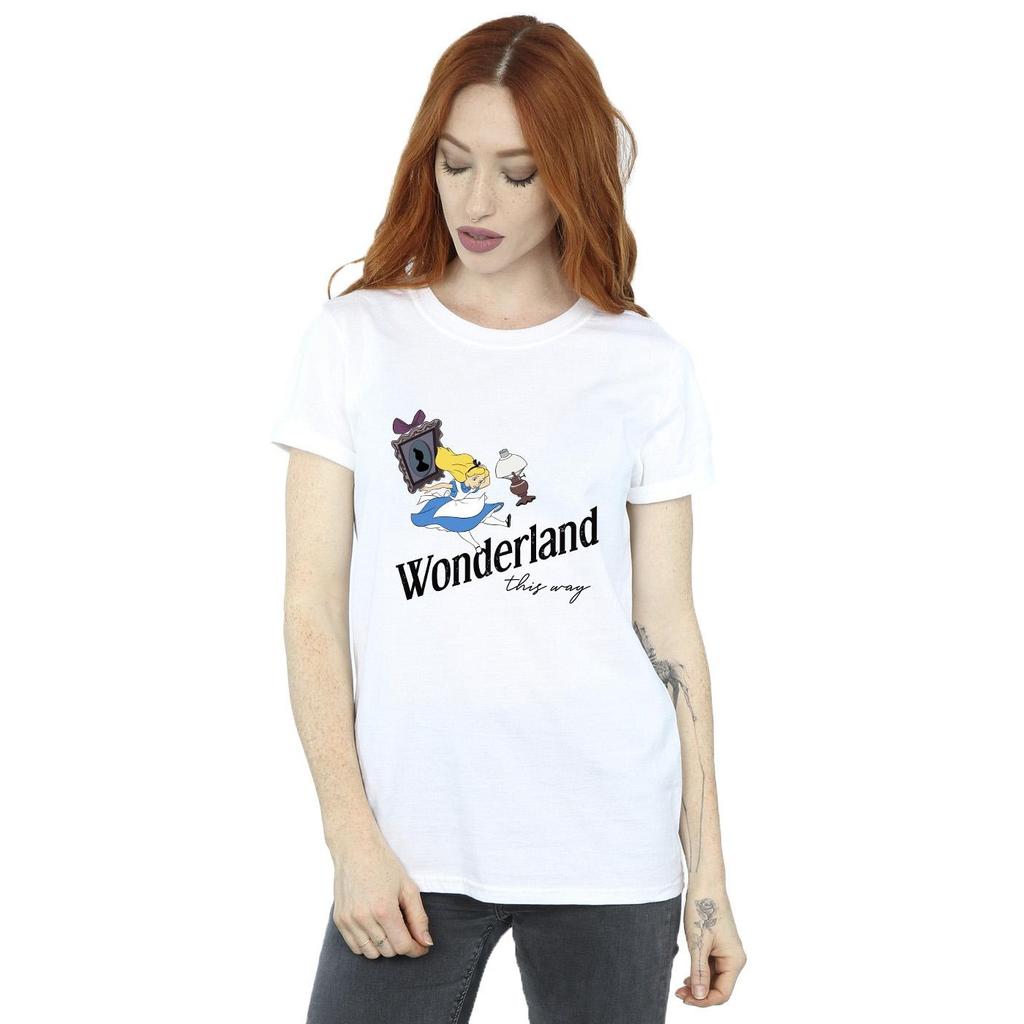 Disney Womens/Ladies Alice In Wonderland This Way Cotton Boyfriend T-Shirt