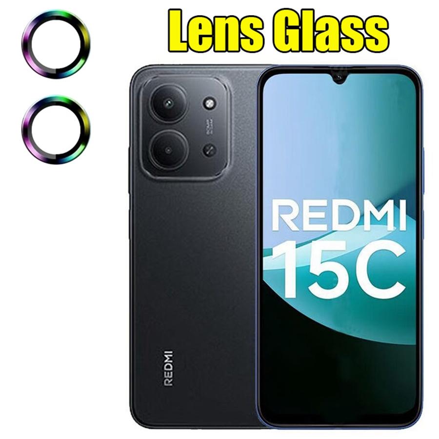 2KS pro Redmi 15C 15 4G/ 5G Barevný kroužek+ Tvrzené sklo Kroužek chrániče objektivu fotoaparátu Ochranné tvrzené sklo fotoaparátu HD Čirá fólie