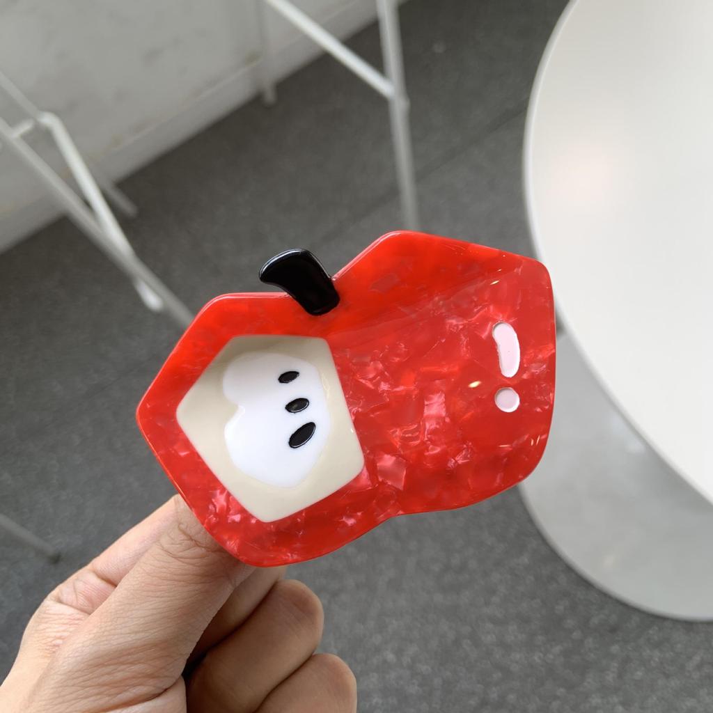 Cute Apple Bouquet Hair Clip - Large Fruit Acetic Acid Claw for Updo or Shark Clip Styles