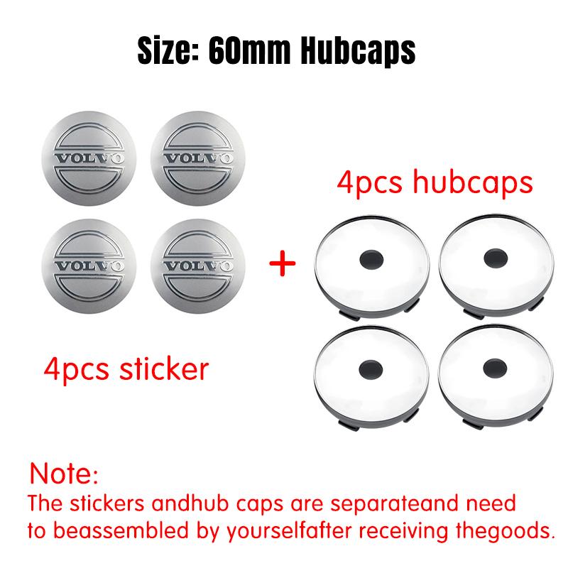 4pcs/Set 56/60mm Car Wheel Center Hub Caps For Volvo T5 T6 S40 S60 S90 XC40 XC60 XC90 V40 V50 V60 V90 AWD C30 C70 S80 V70 XC70