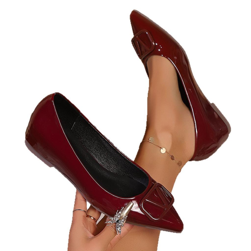 New Niche Pointed Soft Sole Inner Height Increase Single Shoes Spring and Autumn Nude Light Mouth Flat Bottom Commuting Temperament Women's Shoes