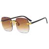2026 European Style Rimless Square Sunglasses for Men and Women - Trendy Cut Edge Design