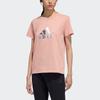 adidas Foil Print Round Neck Sports Short Sleeve T-Shirt Women Tops Pink GP0700