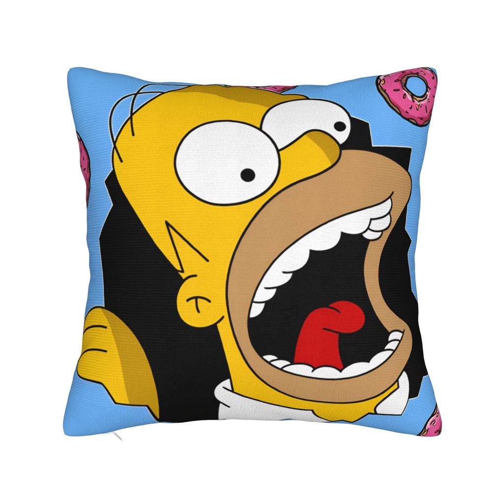 Homer SSimpsons Donut Pattern Pillow Cover Square Cushion Cover Fashion Pillow Case For Living Room Sofa
