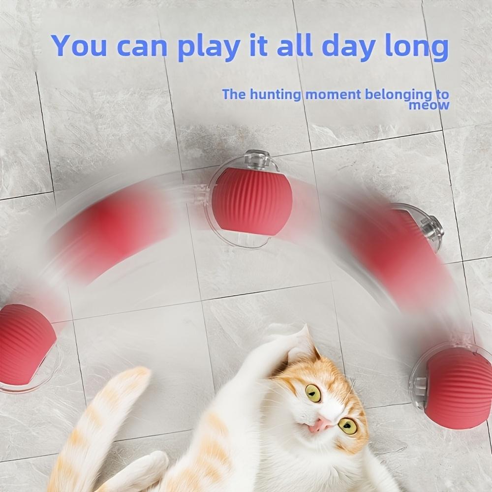 1SET 360 ° Automatic Rolling Pet Ball - Teeth Relief with USB Rechargeable LED Light, Durable Plastic Material for Cats and Dogs - Interactive Toys