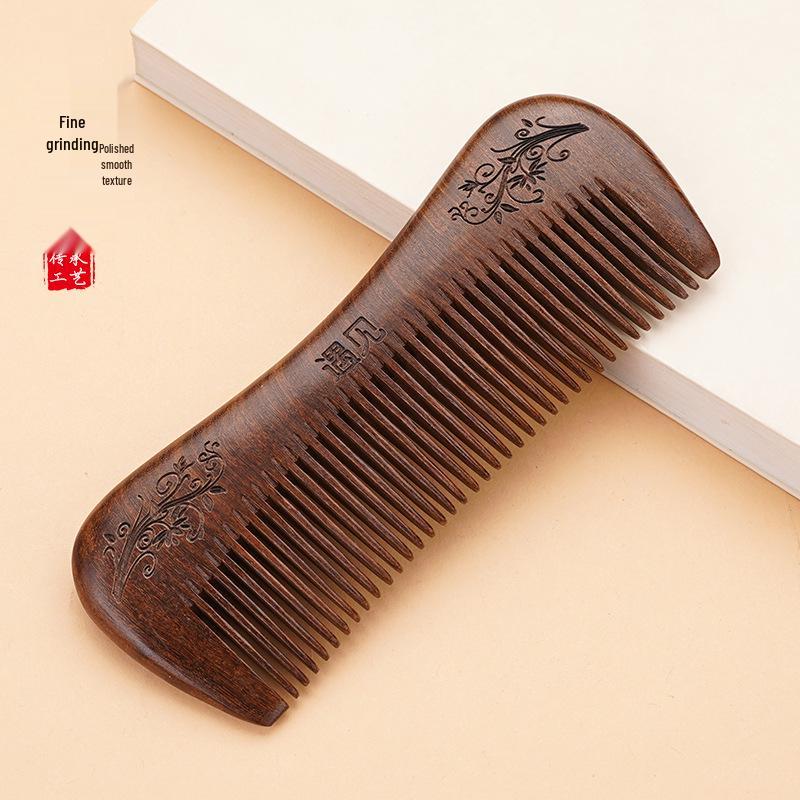 Black Gold Sandalwood Comb Set: Meridian Massage Hair Care & Creative Gift for Mom