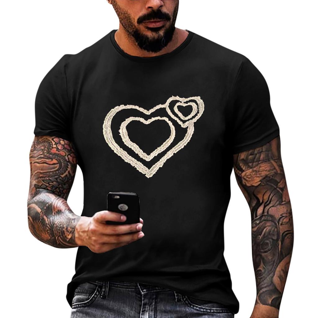 Summer Men's Popular T-shirt Printed Round Neck Short Sleeve T-shirt