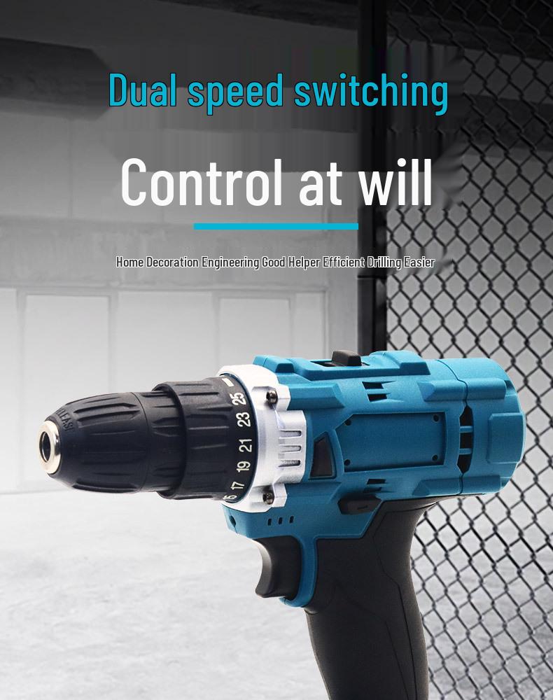 21V Handheld 10mm Lithium Cordless Drill Set - High Power Multi-Function Electric Tool