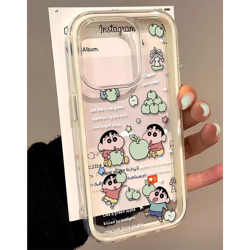 Green Apple Xiaoxin is suitable for iPhone17/16Pro mobile phone case 14 two-in-one 15 color edge 12 cute 13 transparent