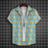 Men's Summer Short Sleeve Hawaiian Shirt Beach Holiday Print Shirt Top 100% Polyester Men's Beer Print Short Sleeve Shirt