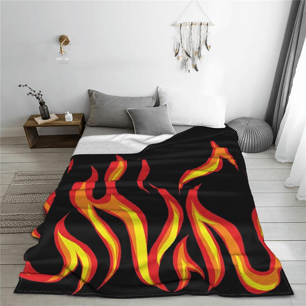 Fire Flames Blanket Soft Warm Flannel Throw Blanket Bedspread for Bed Living Room Picnic Travel Home Sofa