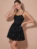 Sommer Frühling Mode Elegantes Neckholder Kleid Importierte Damenbekleidung Schwarzer Spitzen-Midirock