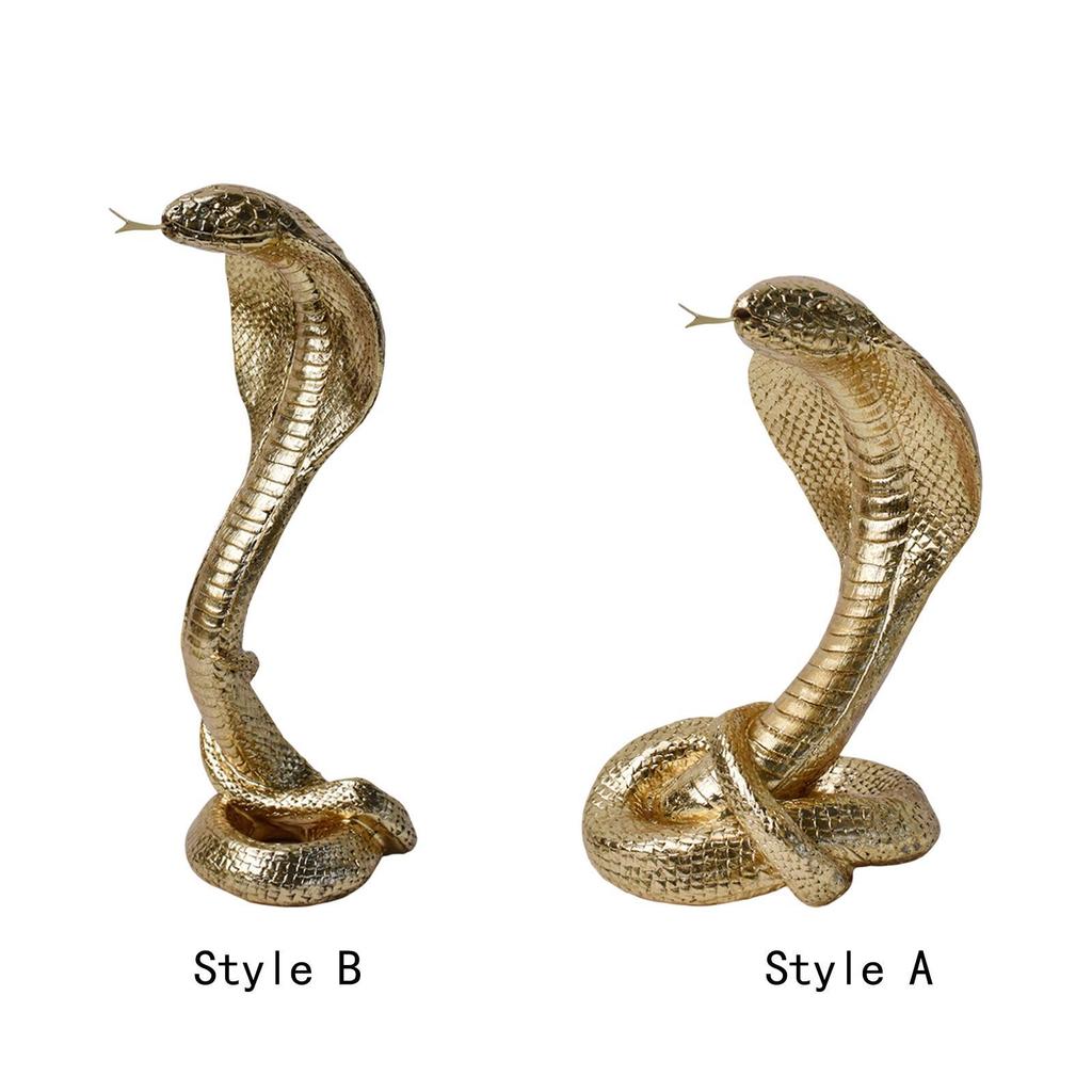 Snake Statue Home Decoration Collectible Art Crafts Creative Animal Sculpture for TV Cabinet Desk Bookshelf Office Tea Room