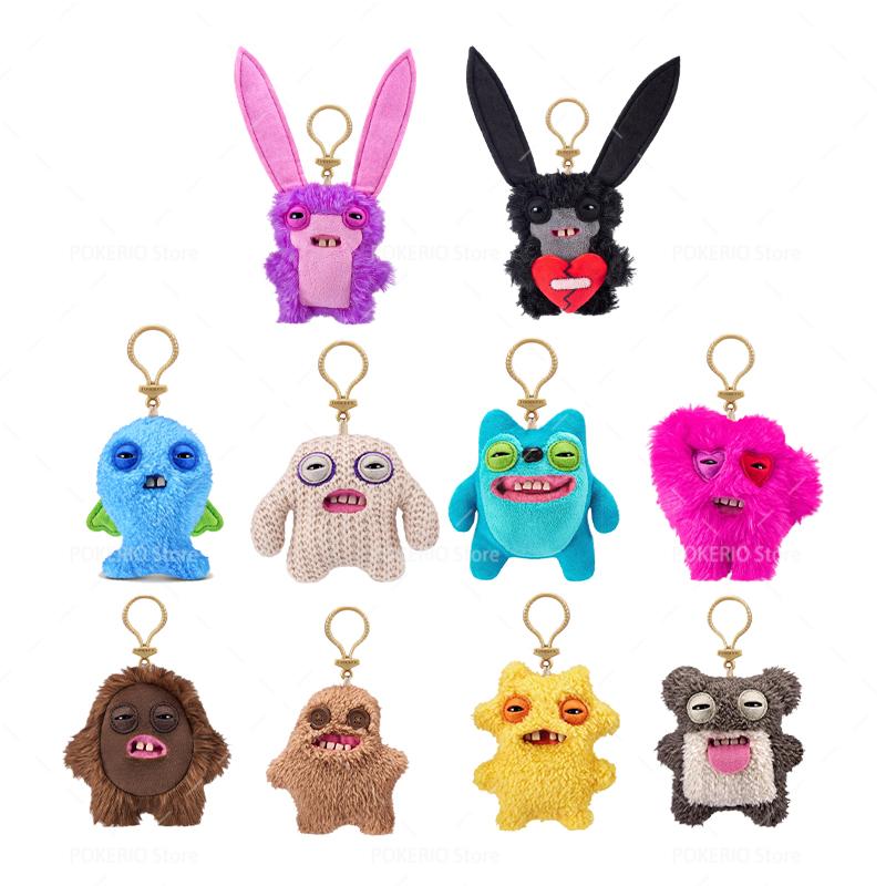 Original Fuggler Plush Keyrings Funny Ugly Monster Lord Long Ears Captain Cardiac Collectible Backpack Pendant Cuddly Stuffed Fluffy Huggable Kawaii