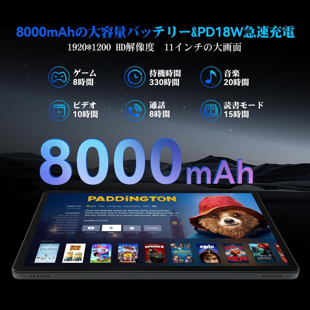 New Android 15 2K Large KINGRID W90 Tablet with 4G LTE FHD Gemini AI Android 8000mAh TF T615 WiFi 6 GPS GMS Widevine Ideal for Kids and Seniors