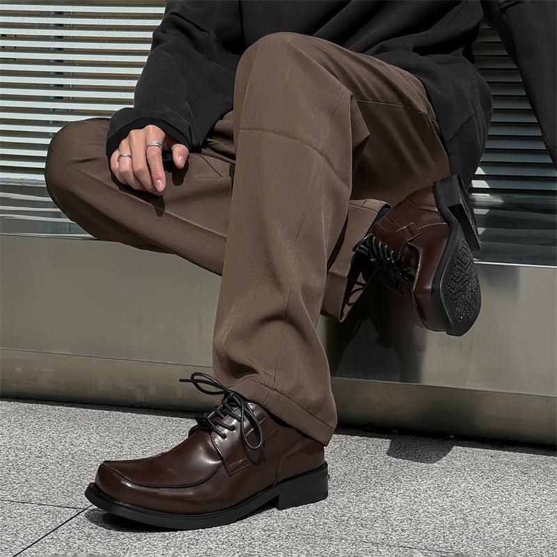 Fashion 2025 Men Business Leather Shoes Attire Cowhide Height Increasing Commuting Shoes Men British Suits Groom Wedding Party Shoes