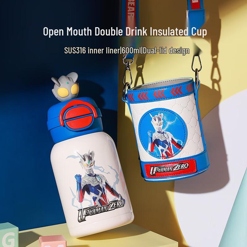 Beddybear Open Smile Dual-Drink Kids Insulated Bottle 600ml