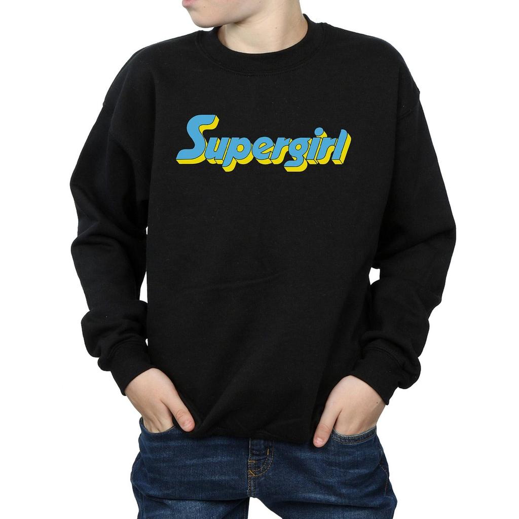 DC Comics Jungen Supergirl Text Logo Sweatshirt