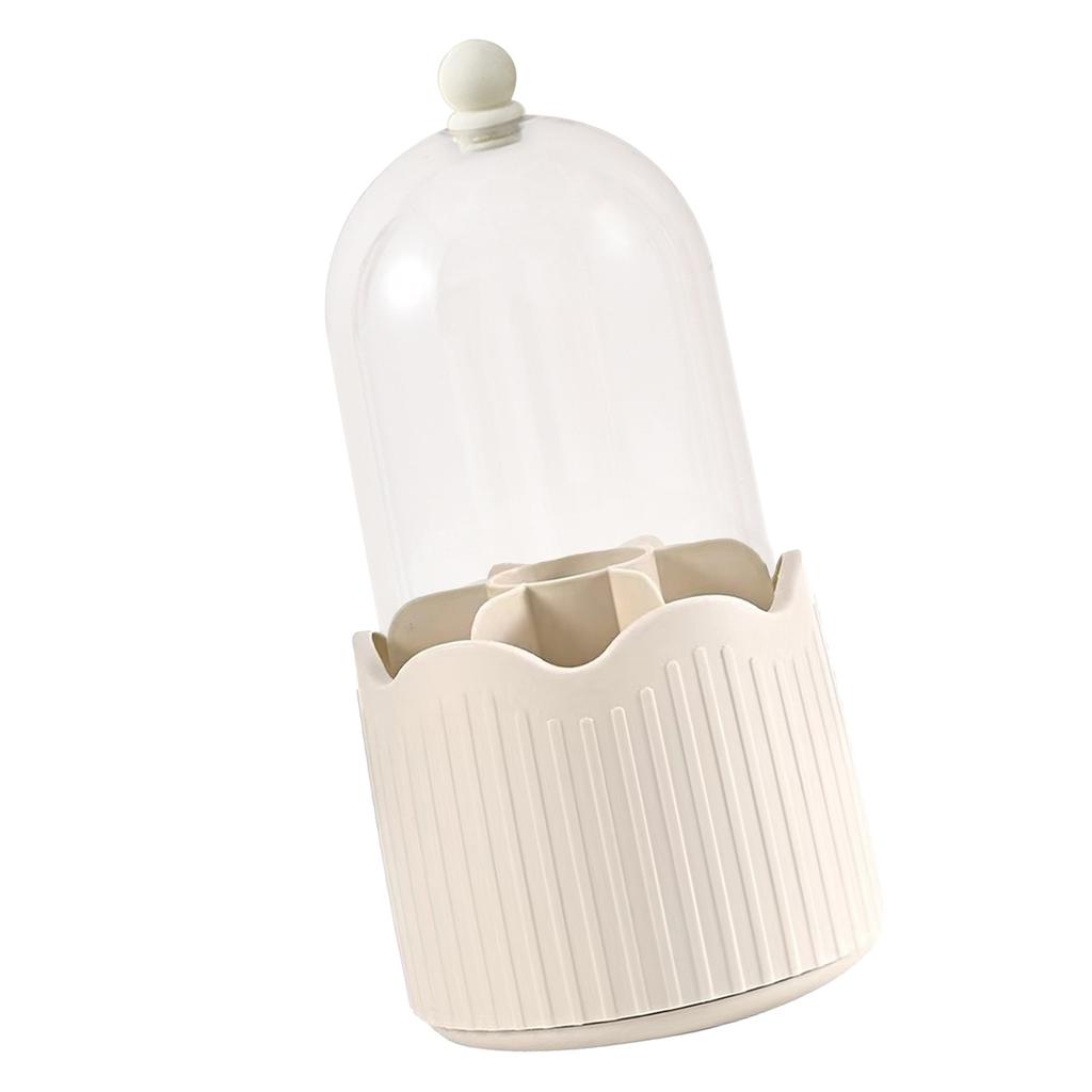 Make-up Pinselhalter Transparent Staubdicht 360 Grad Drehbar Pinsel Aufbewahrungsbox Gelb