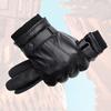 Herren Winter Vollfingerhandschuhe PU-Leder Schutz Reithandschuhe Rutschfeste Touchscreen-Handschuhe Verstellbarer Knopf für Outdoor