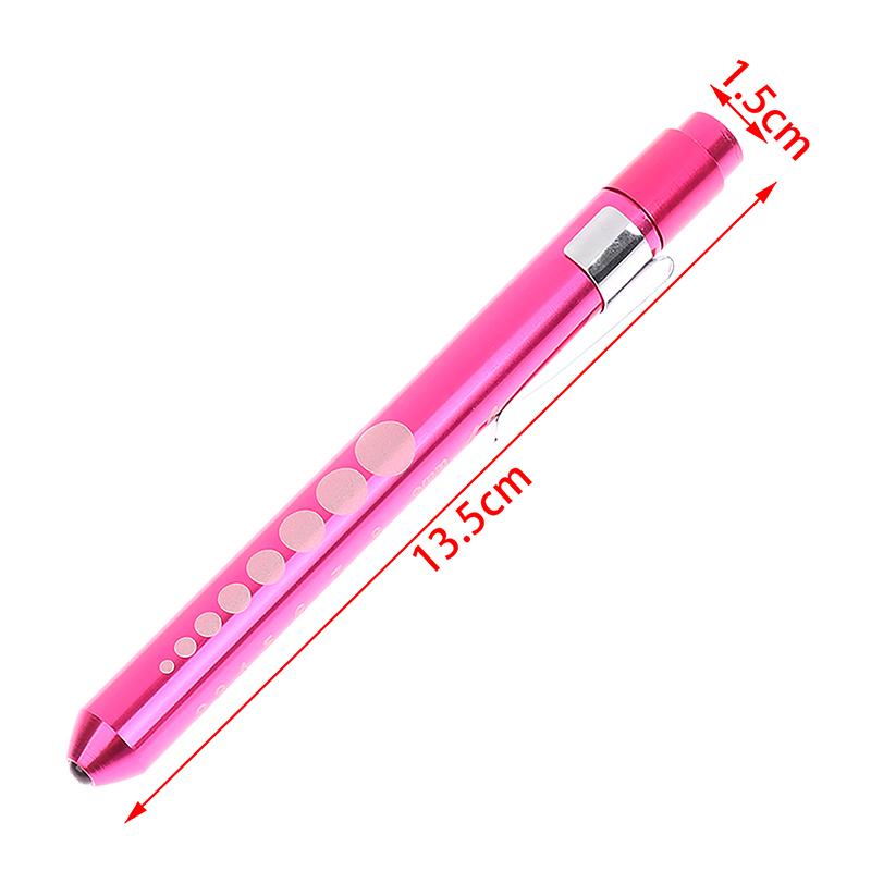 Portable Medical Led Penlight With Pupil Gauge Ruler With Battery Mini Flashlight White+Yellow Light For Doctor Nurse Diagnosis