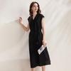 Zhaojun Women's Mulberry Silk Beaded Embroidered Drawstring Dress