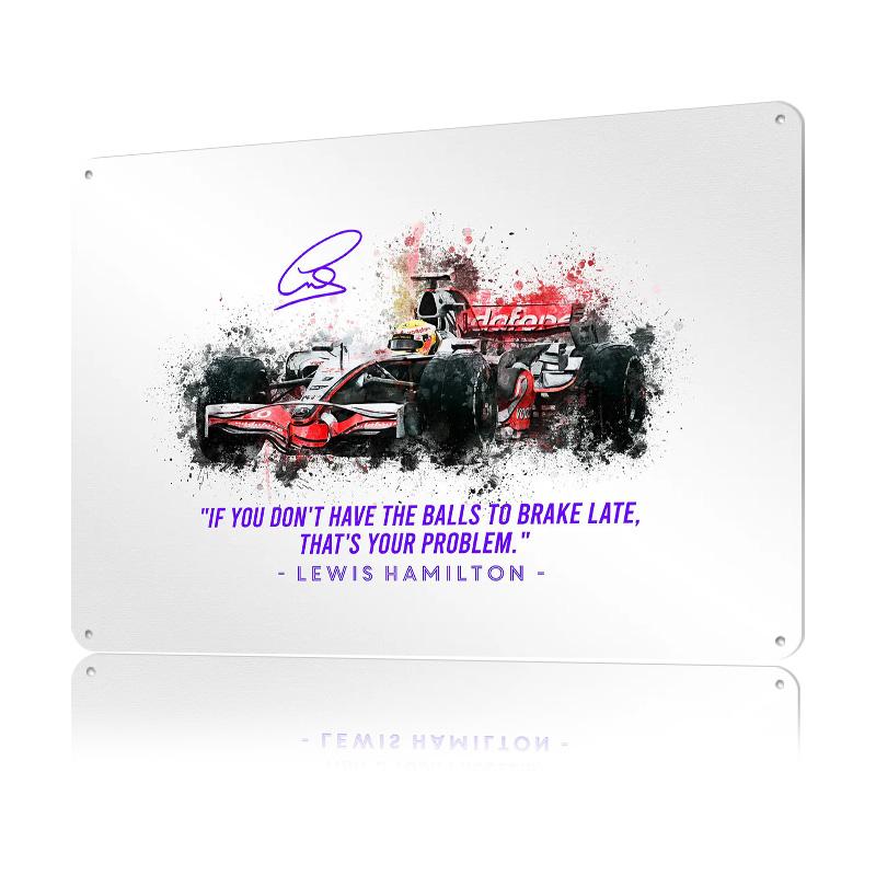 Lewis Hamilton Car Printed Poster Customized Wall Art Retro Vintage Metal Tin Signs for Interior Decoration Living Room