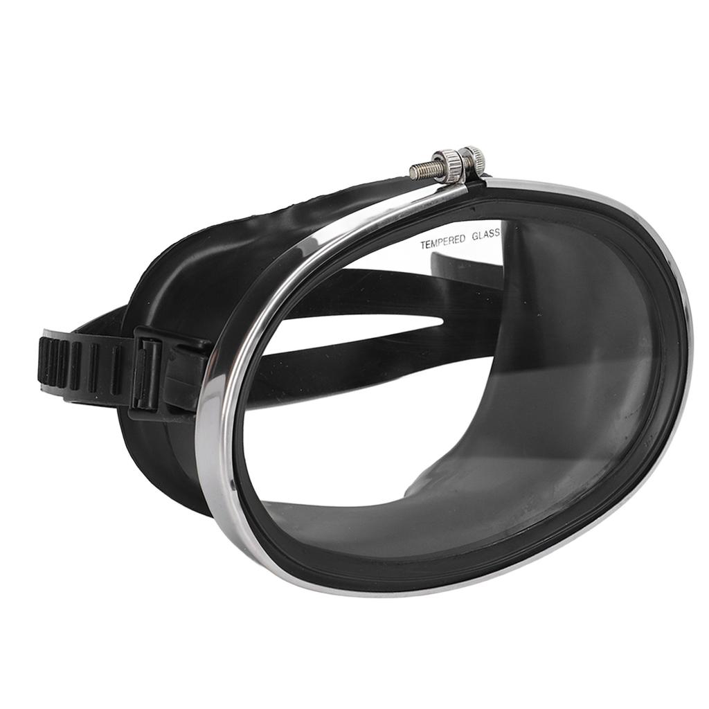 Free Diving Goggles HD Tempered Glass PVC Oval Shape Anti Fog Single Lens Scuba Goggles for