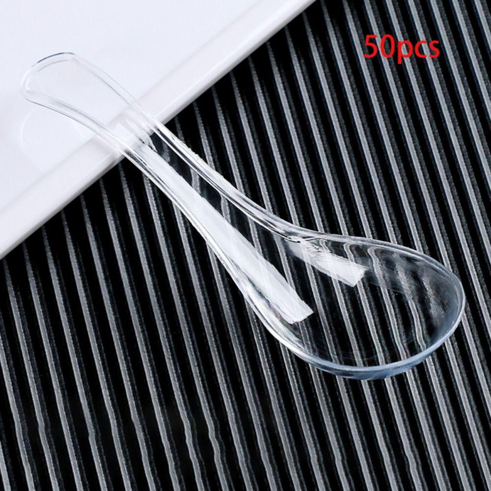 

2023 50 шт./набор Разноцветные Штабелируемые Мини Десертные Ложки Одноразовые Ложки Ложки для Йогурта Суповые Ложки transparent-50pcs