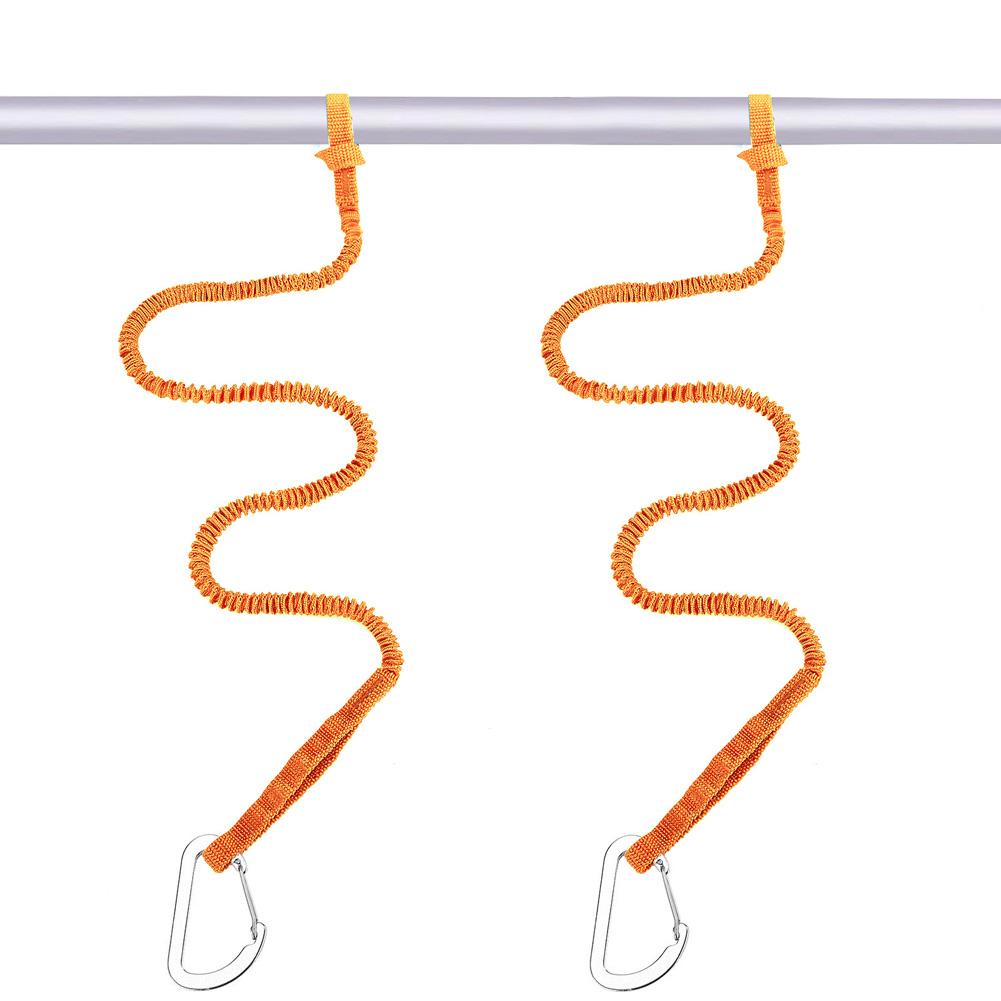Kayak Paddle Leash Lightweight Kayak Safety Rod Leash Stretchable Coiled Strap Lanyard orange color#1