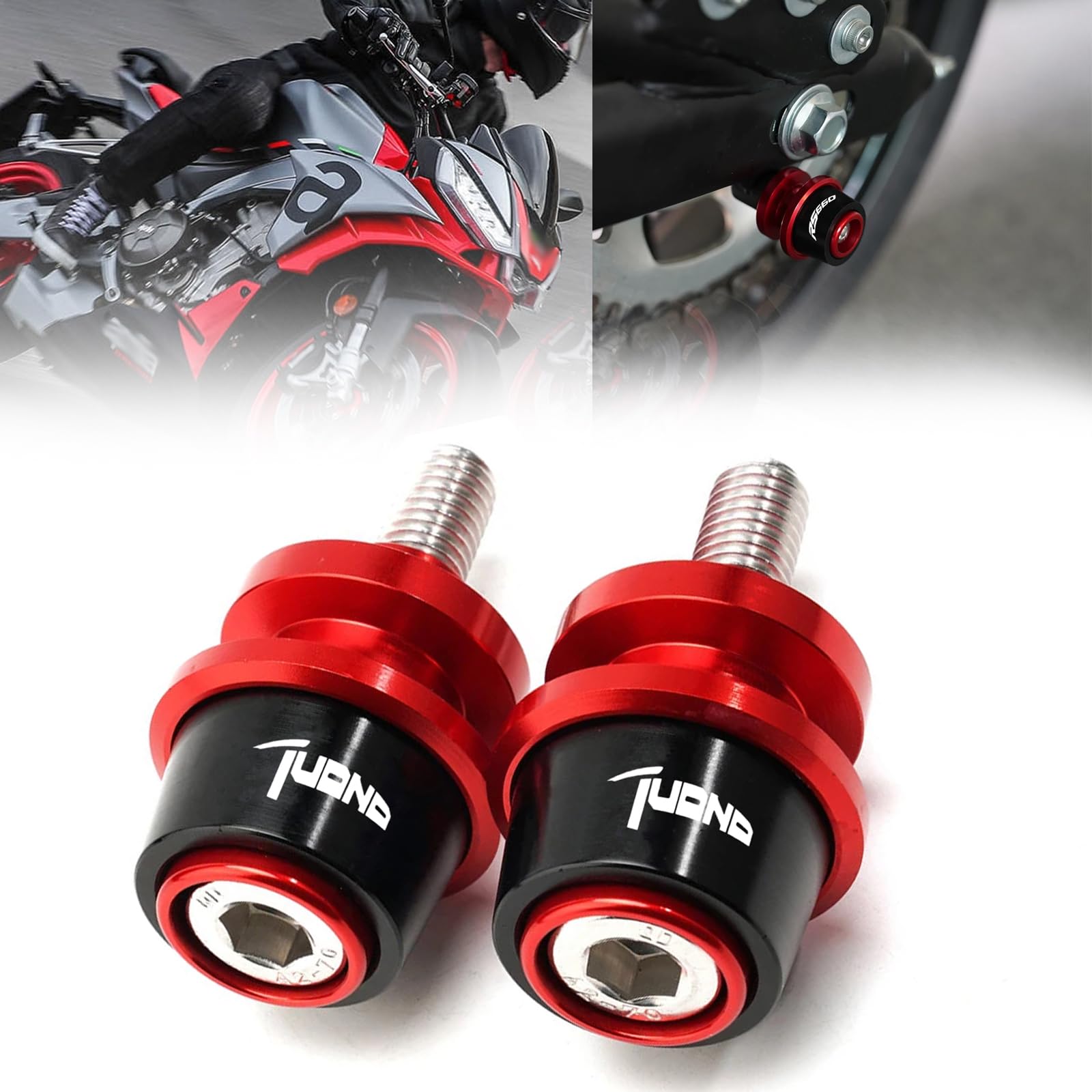 For RS660/Thunder 660 Tuono 660 2024 CNC Aluminum Alloy 8MM Swing Arm Spool Slider TUONO 660 красный