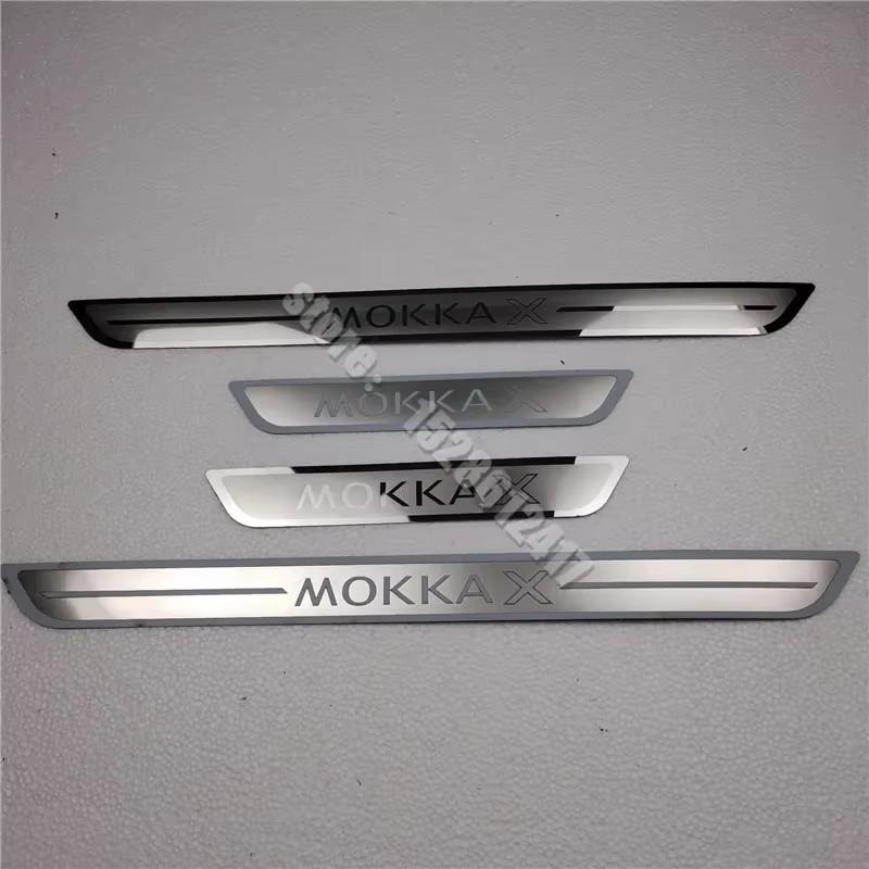 Für Vauxhall Opel Mokka X 2013-2019 2020 Auto Zubehör Türschwellen Schmutzfänger Schwellen Schutz Auto Aufkleber Willkommen Pedale